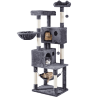 SmileMart 73"H Multi-level Cat Tree Tower with Condos and Perches, Dark Gray