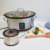 Kenmore Programmable 7 qt (6.6L) Slow Cooker and Dipper, Black Silver