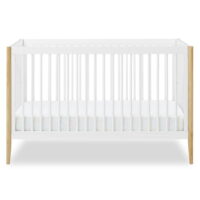 Delta Children Casey 6-in-1 Convertible Baby Crib, Bianca White/Natural