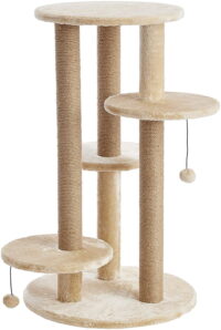 Two by Two Fir Multilevel Cat Tree and Scratch Pad, Beige