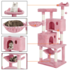SmileMart 64.5"H Multi-level Cat Tree Tower with Condos and Perches, Pink