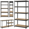 Smile Mart 5-Shelf Boltless & Adjustable Steel Storage Shelf Unit, Black, Holds up to 705 lb Per Shelf