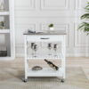 Boraam Holland Wood Kitchen Cart with Stainless Steel Top, White Finish