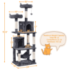 SMILE MART 70.5″H Multi Level Cat Tower Tree with 2 Condos & 2 Foam-Padded Perches for Medium/Large Cats, Light Gray
