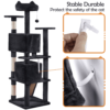 SmileMart 61.5''H Double Condo Cat Tree with Scratching Post Tower, Black