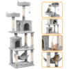 SMILE MART 70.5″H Multi Level Cat Tower Tree with 2 Condos & 2 Foam-Padded Perches for Medium/Large Cats, Light Gray