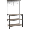 SmileMart 4-Tier Baker's Rack with S-Hooks for Microwave Kitchen, Gray