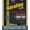 Chevron Havoline Lifelong Synthetic Motor Oil 5W-30, 6 Quart Smart Change Box Case (2-Pack)