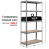 Smile Mart 5-Tier Adjustable Boltless Storage Shelf Units for Garage, Light Gray
