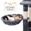 SmileMart 71.5″ H Multi-Level Large Cat Tree with 2 Cozy Perches and 2 Condos, Dark Gray