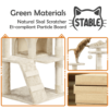SmileMart 62''H Double Condo Cat Tree with Scratching Post Tower, Beige