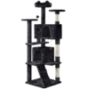 SmileMart 61.5''H Double Condo Cat Tree with Scratching Post Tower, Black