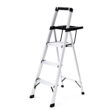 Rubbermaid Rma-3xst 3-step Light Aluminum Step Stool W/ Large Project Tray