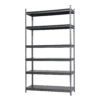 Stronghold Garage Gear 6-Shelf Boltless Rack with Wood Decking, Textured Gray, 600lbs per shelf
