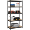 Smile Mart 5-Shelf Boltless & Adjustable Steel Storage Shelf Unit, Black, Holds up to 705 lb Per Shelf