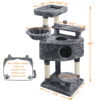 SMILE MART Multilevel Cat Tree Basket Condo Scratching Posts, Dark Gray