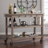 SEI Furniture Southern Enterprises Darros Industrial Kitchen Cart, Whitewashed Burnt Oak