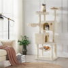 SmileMart 64.5"H Multi-level Cat Tree Tower with Condos and Perches, Beige