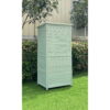 Hanover Outdoor Vertical Wood Storage Shed with Shelves | Backyard Utility Storage Unit for Organizing Garden Supplies, Patio Accessories & Tools | Green