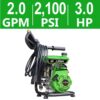 LIFAN LFQ2130-CA 2,100 psi 2.0 GPM AR Axial Cam Pump Recoil Start Gas Pressure Washer with CARB Compliant