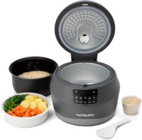  Yum Asia Sakura Rice Cooker with Ceramic Bowl and Advanced  Fuzzy Logic (8 Cup, 1.5 Litre) 6 Rice Cook Functions, 6 Multicook  Functions, Motouch LED Display, 120V Power (Black and Silver)