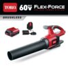 Toro 51821 60-Volt Max Lithium-Ion Brushless Cordless 110 MPH 565 CFM Leaf Blower - 2.0 Ah Battery and Charger Included