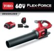 Toro 51821 60-Volt Max Lithium-Ion Brushless Cordless 110 MPH 565 CFM Leaf Blower - 2.0 Ah Battery and Charger Included