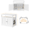 Easyfashion Cat Litter Box End Table with Storage Shelf, White