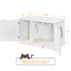 SmileMart Wooden Cat Litter Box Side Table Washroom Storage Bench with Divider, White