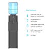 Avalon Top Loading Water Cooler Dispenser - 3 Temperature, Child Safety Lock, Innovative Design, UL Listed- Black Stainless Steel
