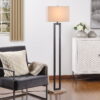 Better Homes & Gardens 61"H Metal Windowpane Floor Lamp, Black Finish with Faux Wood Base Better Homes & Gardens 61"H Metal Windowpane Floor Lamp, Black Finish with Faux Wood Base