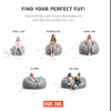 Big Joe Fuf Large Bean Bag Chair, Plush 4ft, Black