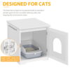 SmileMart Wooden Enclosed Litter Box Cat House Side Table, White