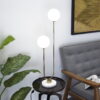 DecMode 31" 2 Light Gold Table Lamp with White Glass Shade DecMode 31" 2 Light Gold Table Lamp with White Glass Shade