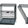 MidWest Homes for Pets Ultima Pro Series 42' Dog Crate | Extra-Strong Double Door Folding Metal Dog Crate w/Divider Panel, Floor Protecting 'Roller Feet' & Leak-Proof Plastic Pan