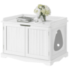 SmileMart Wooden Pet Litter Box for Pets Cat Hidden Washroom Bathroom with Door, White