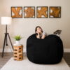 Big Joe Fuf Large Bean Bag Chair, Plush 4ft, Black