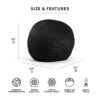 Big Joe Fuf Large Bean Bag Chair, Plush 4ft, Black