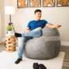 Big Joe Fuf Large Bean Bag Chair, Plush 4ft, Gray