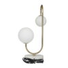 DecMode 18" 2 Light Orb Gold Table Lamp with White Glass Shade DecMode 18" 2 Light Orb Gold Table Lamp with White Glass Shade
