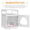 SmileMart Wooden Cat Litter Box End Table White