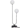 DecMode 31" 2 Light Orb Silver Table Lamp with White Glass Shade DecMode 31" 2 Light Orb Silver Table Lamp with White Glass Shade