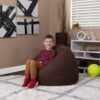 Flash Furniture Small Solid Brown Refillable Bean Bag Chair for Kids and Teens