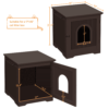 Easyfashion Cat Litter Box End Table, Espresso