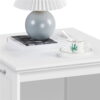 SmileMart Wooden Enclosed Litter Box Cat House Side Table, White