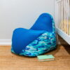 Big Joe Warp Bean Bag Chair, Kids/Teens, Spandex/Smartmax 2.5ft, Blue Camo/White