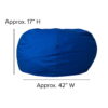 Flash Furniture Oversized Solid Royal Blue Refillable Bean Bag Chair for All Ages