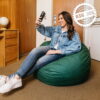 Big Joe Fuf Medium Foam Filled Bean Bag Chair, Kids and Teens, Collegiate Green Lenox, 3ft Big