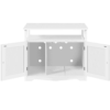 Easyfashion Cat Litter Box End Table with Storage Shelf, White