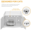 SmileMart Wooden Pet Litter Box for Pets Cat Hidden Washroom Bathroom with Door, White